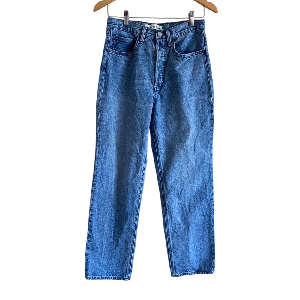 Denim Forum The Joni High Rise Loose 28L Woman 27 Medium Wash Streetwear Preppy - Picture 16 of 16